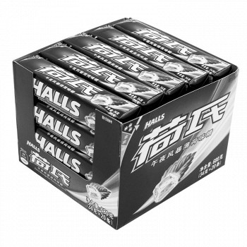HALLS 荷氏 清凉零食糖果 午夜风暴薄荷味 34g*20条装 *4件 