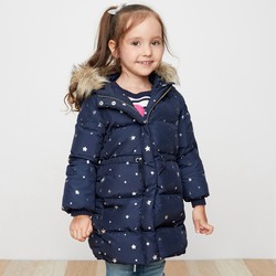 GAP 盖璞 329399 W 女童中长款连帽羽绒服 
