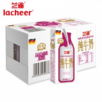 京东plus会员 兰雀 全脂纯牛奶 1l*12盒*2件 200ml*12盒*2件