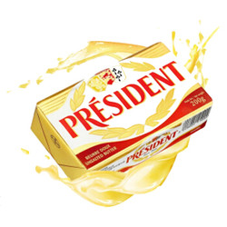 PRESIDENT 总统 发酵型动物淡味黄油块 200g*7件