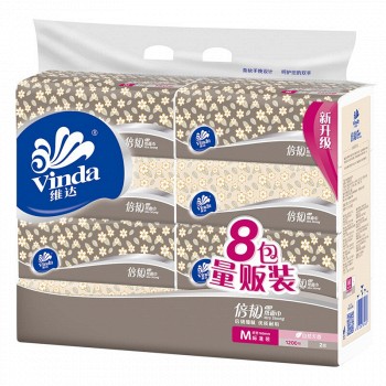 维达 倍韧2层150抽软抽*8包(中规格)+得宝 手帕纸 4层7张*12包