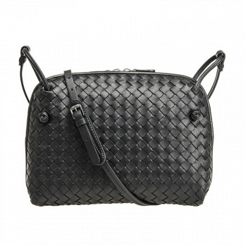 Bottega Veneta 女士编织单肩斜挎包 245354 V0016 8175 黑色