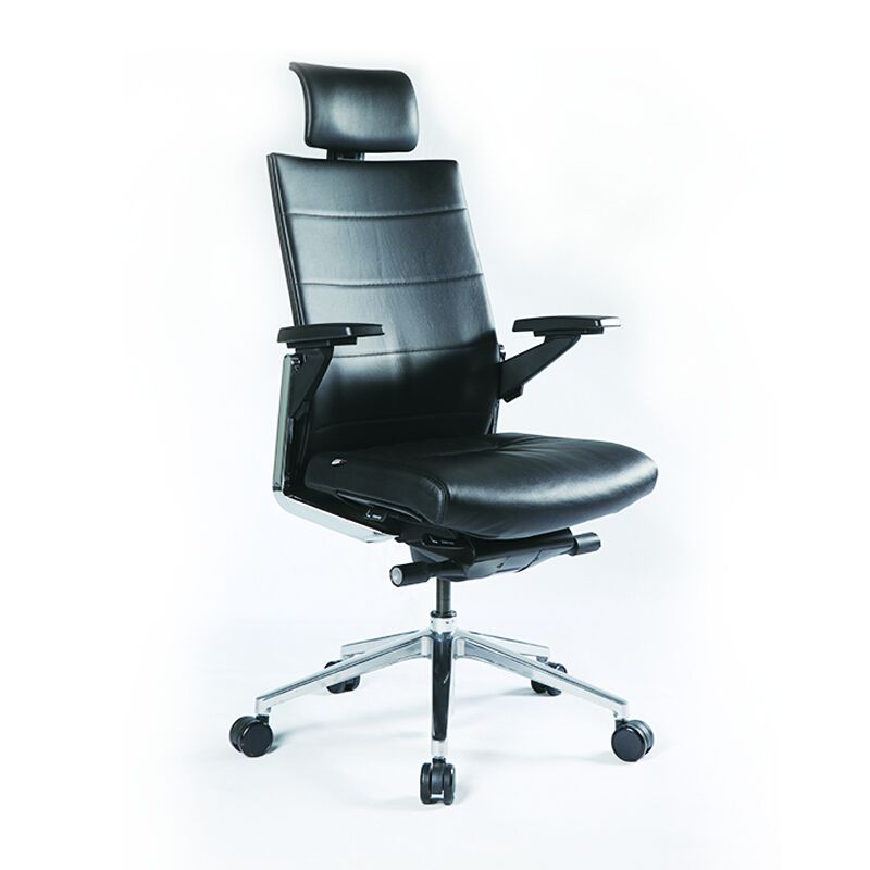 震旦AURORA 电脑椅人体工学椅子高背主管椅T80-01GXLF(AFB) 黑色全皮 