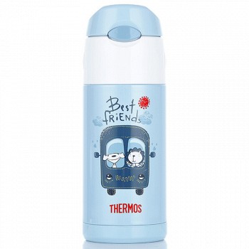 THERMOS 膳魔师 儿童吸管保温杯（蓝色）FFI-400