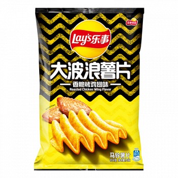 湊單品:lays 樂事 大波浪薯片 香脆烤雞翅味 70g *3件